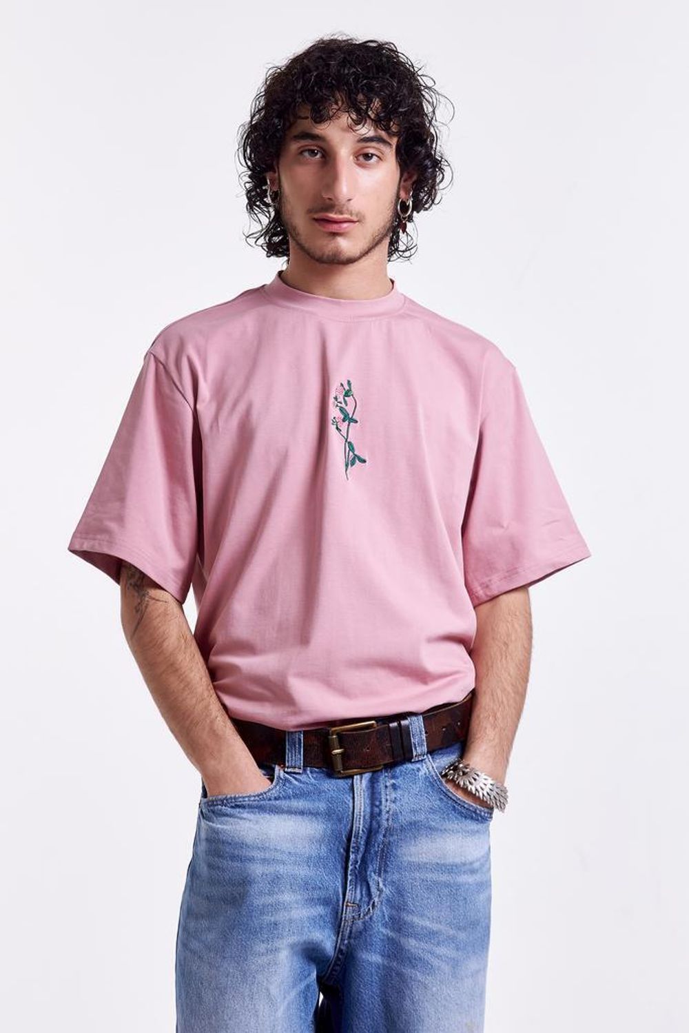 Футболка Гербарий Клевер пудра