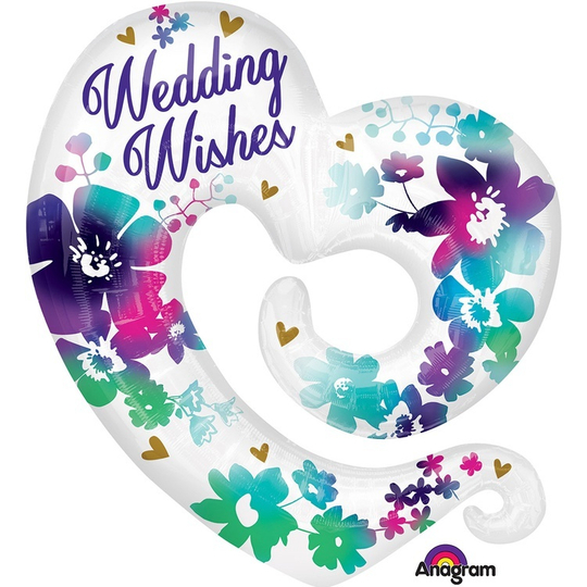 Шар Фигура Wedding wishes Сердце Цветы