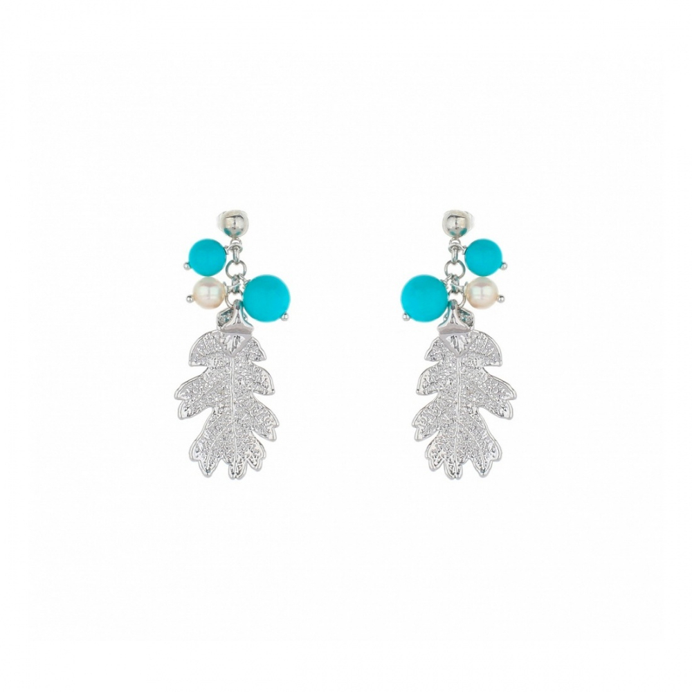 Серьги листья Ester Bijoux Дуб OR754-S BW