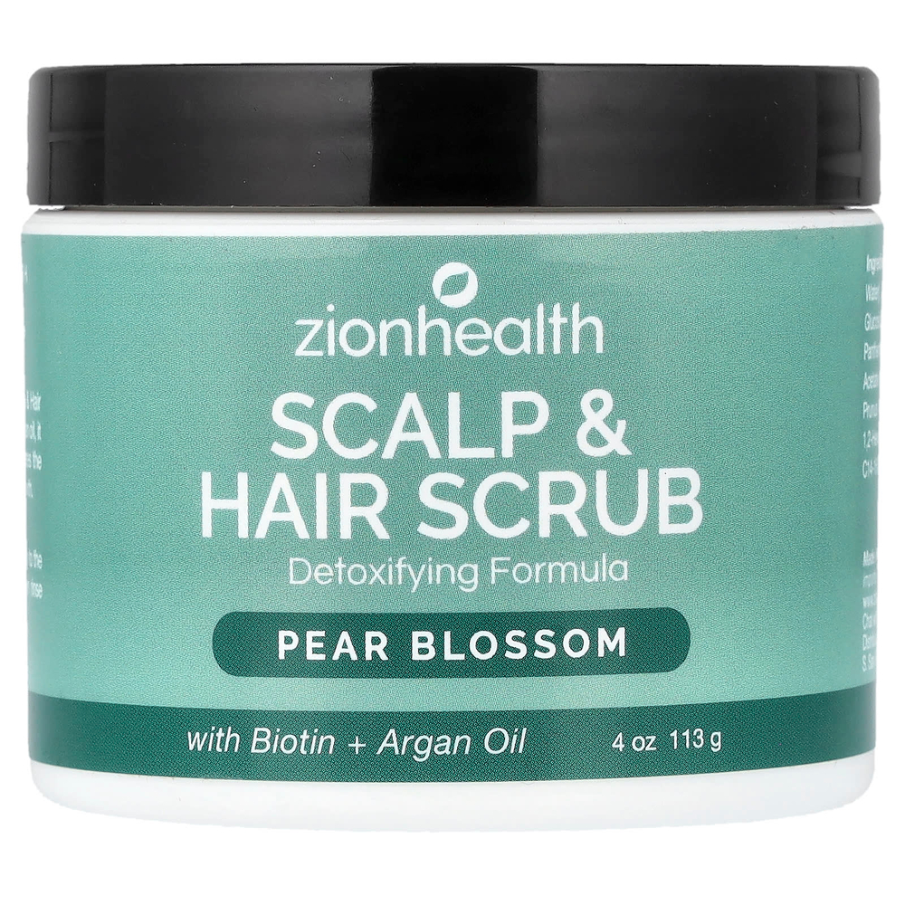 Zion Health, скраб для кожи головы и волос, цветки груши, 113 г (4 унции)