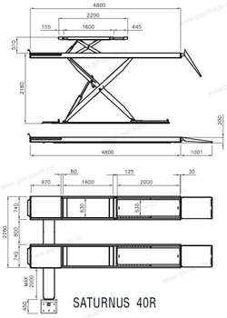 Подъемник ножничный для РУУК ГП 4 т С подъемником второго уровня Saturnus 40R ATLT RAL70 OMA/Werther