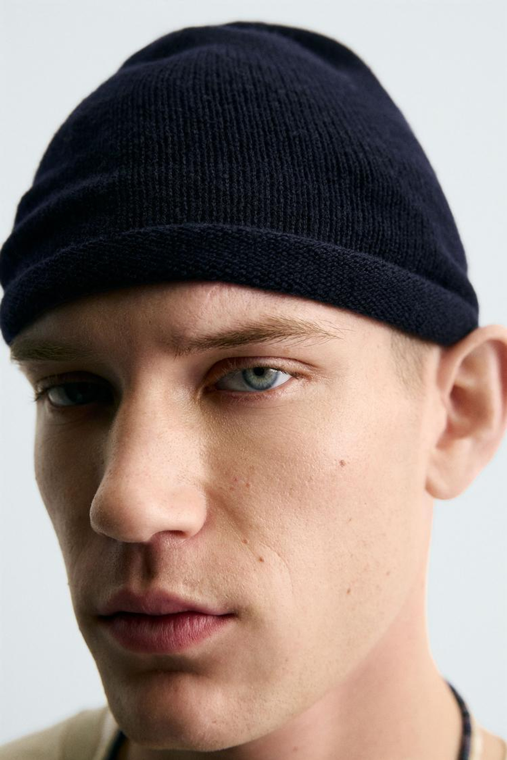 ZARA ШАПКА БИНИ ИЗ СМЕСОВОЙ ШЕРСТИ, МОРСКОЙ ТЕМНО-СИНИЙ