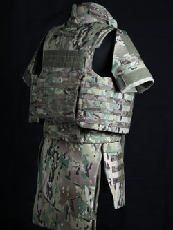 Жилет МСЗ2 + напашник, плечи, пояс, бёдра, пятиточечник + защитные вставки СВМПЭ Бр1, С2