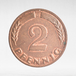 Germany, 2 Pfennigs, 1970, (Karlsruhe Mint - "G"), VF