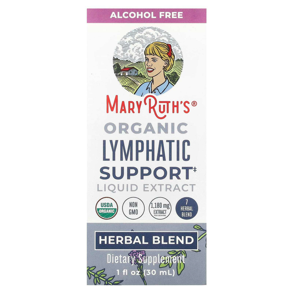 MaryRuth's, органический жидкий экстракт для поддержки лимфатической системы, без спирта, 30 мл (1 жидк. унция)