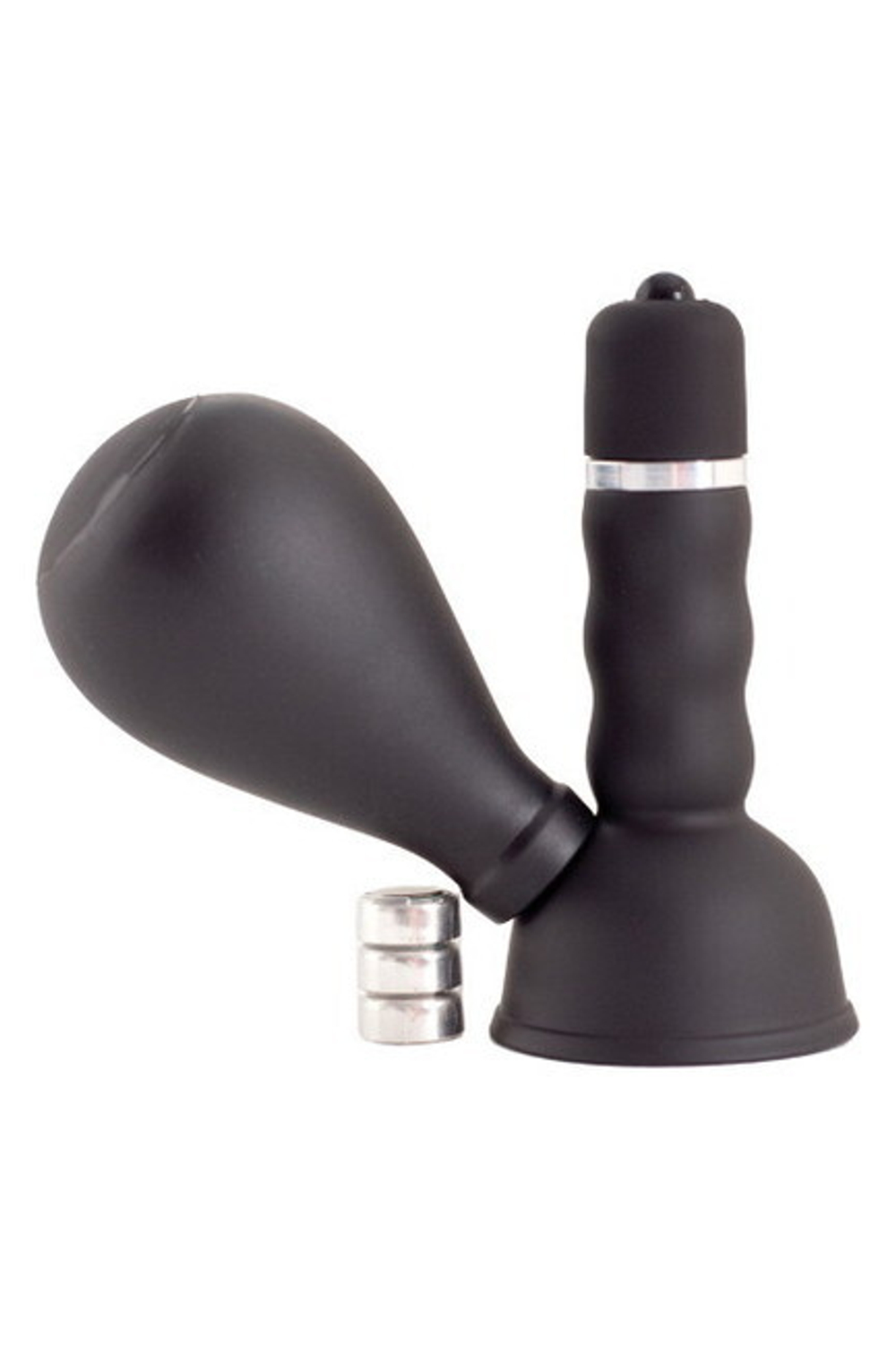 Вибропомпа черная для сосков Black & Red (Цвет: черный)