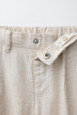 ZARA ЛЬНЯНЫЕ КОСТЮМНЫЕ БРЮКИ, СВЕТЛО-БЕЖЕВЫЙ