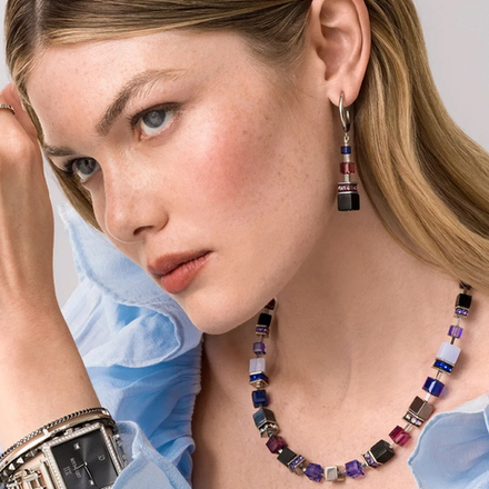 Серьги Coeur de Lion Blue-Purple 3039/21-0708