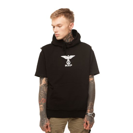 Худи ЮНОСТЬ МИР (без рукавов) Черный