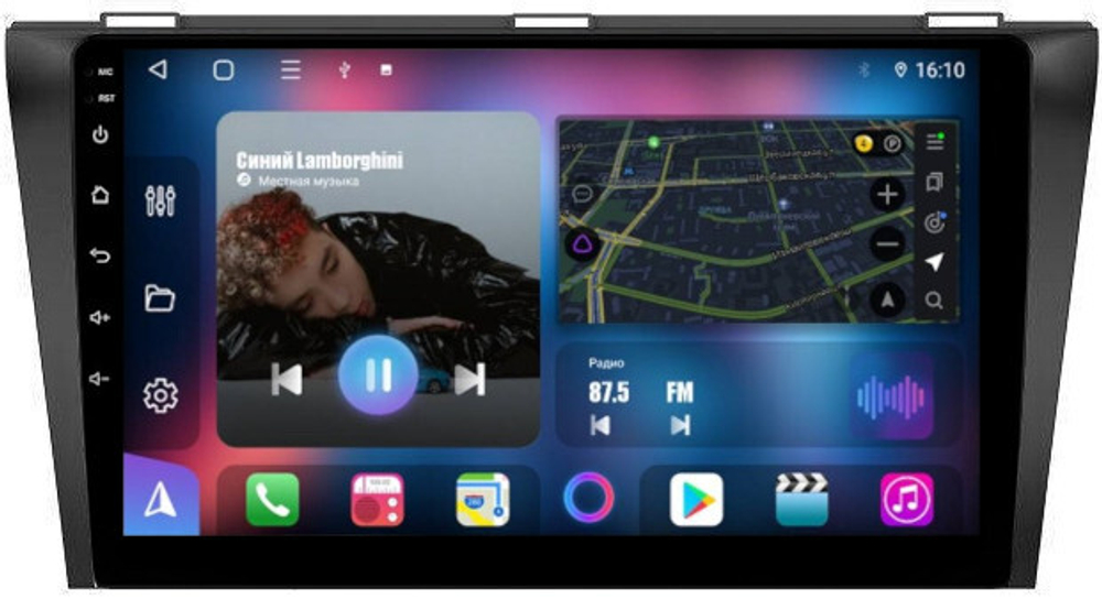 Магнитола для Mazda 3, Axela 2003-2009 - FarCar BM161M на Android 13, QLED, TS10, 4Гб+32Гб, CarPlay, 4G SIM-слот