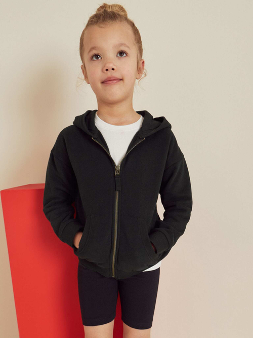Толстовка с капюшоном на молнии для девочки Next 198-020, Черный