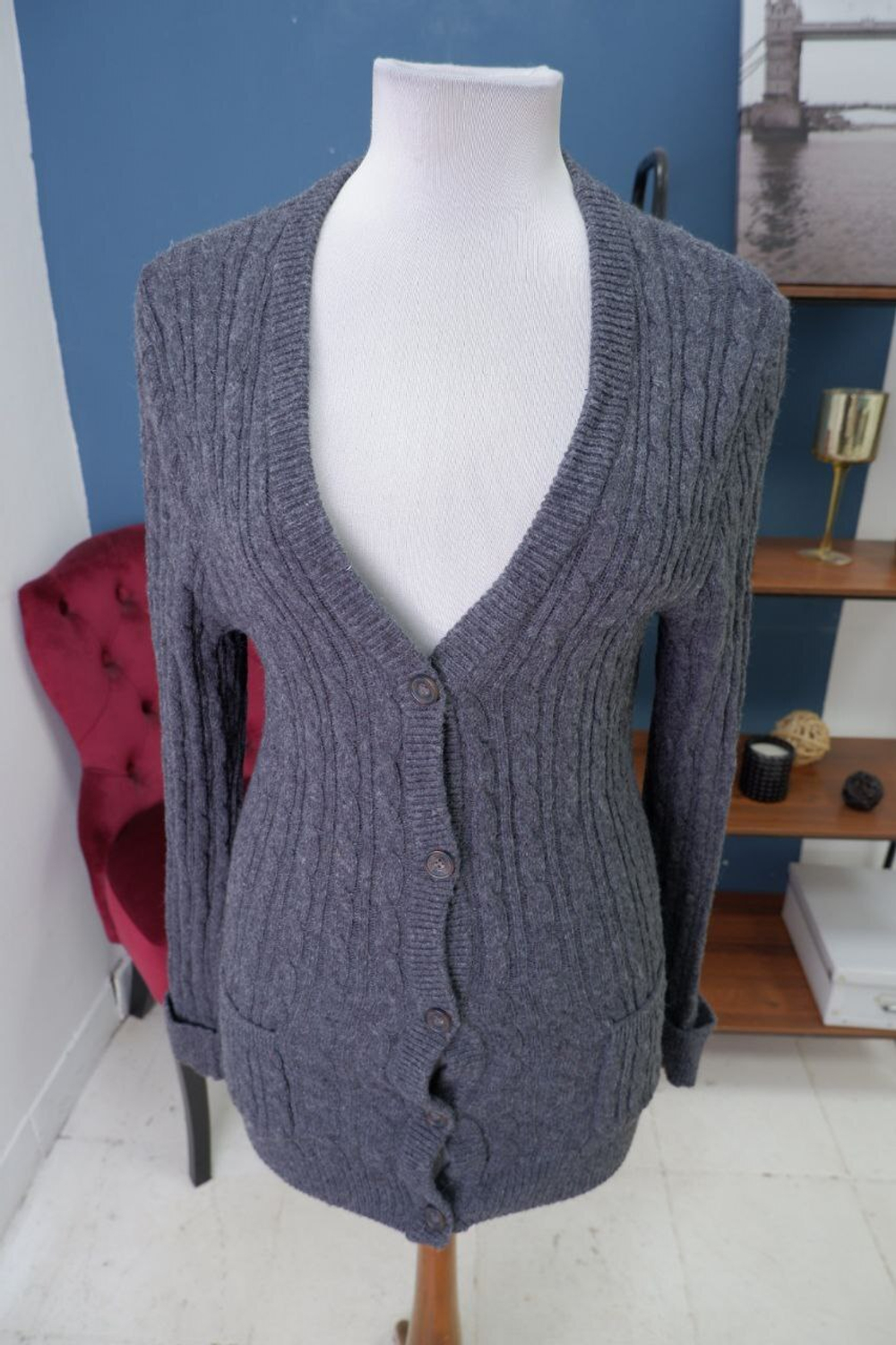 Кардиган Bien Bleu серый 40 размер
