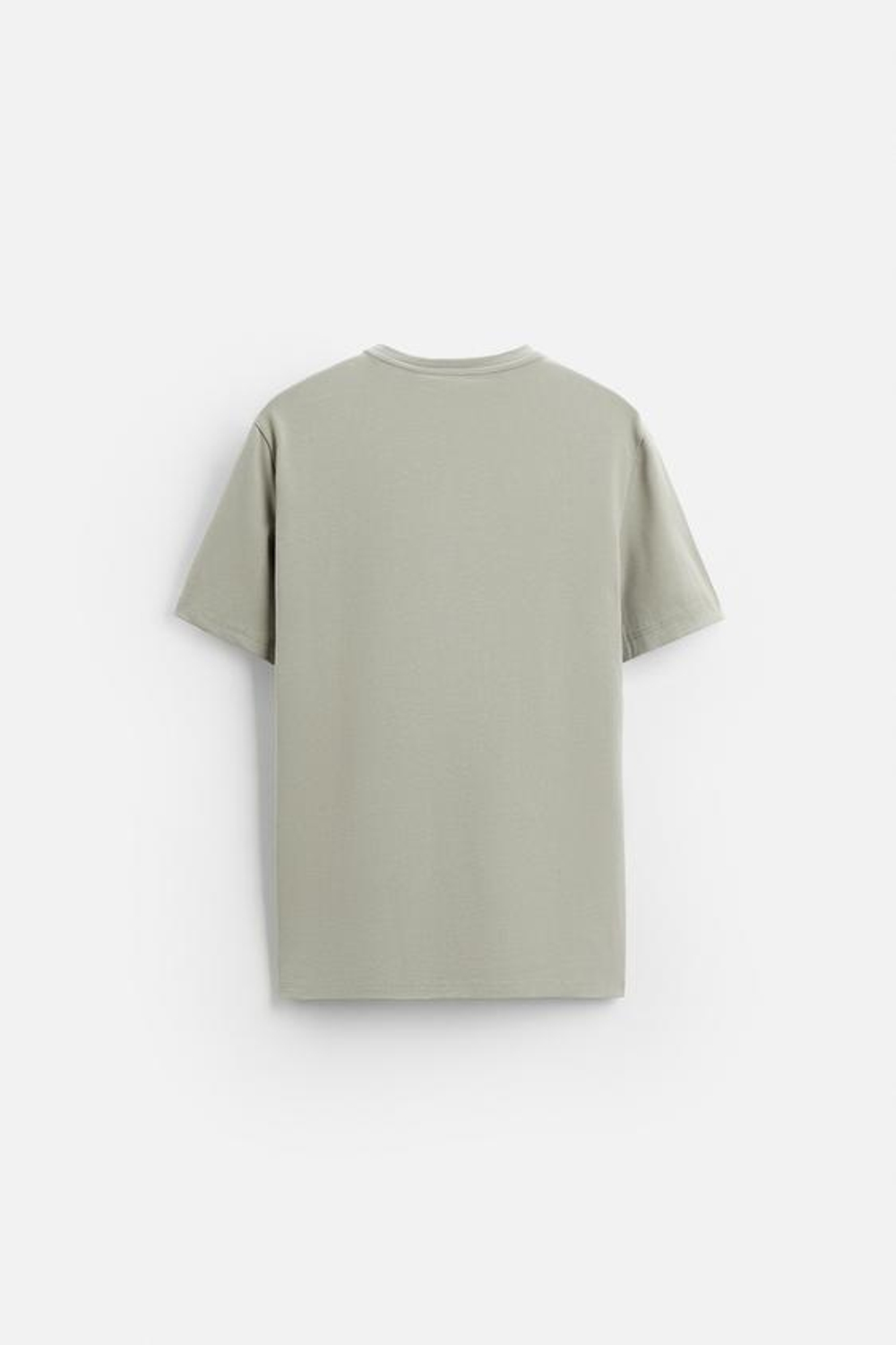 ZARA БАЗОВАЯ ФУТБОЛКА SLIM FIT, СЕРО-КОРИЧНЕВЫЙ