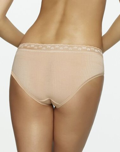 Трусы-шорты из мягкого модального полотна в рубчик (Размер: S) (Цвет: бежевый)