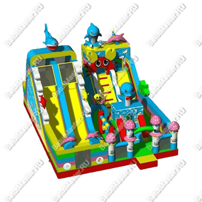 Коммерческий надувной батут "В глубинах моря" 11*8*6,5 м