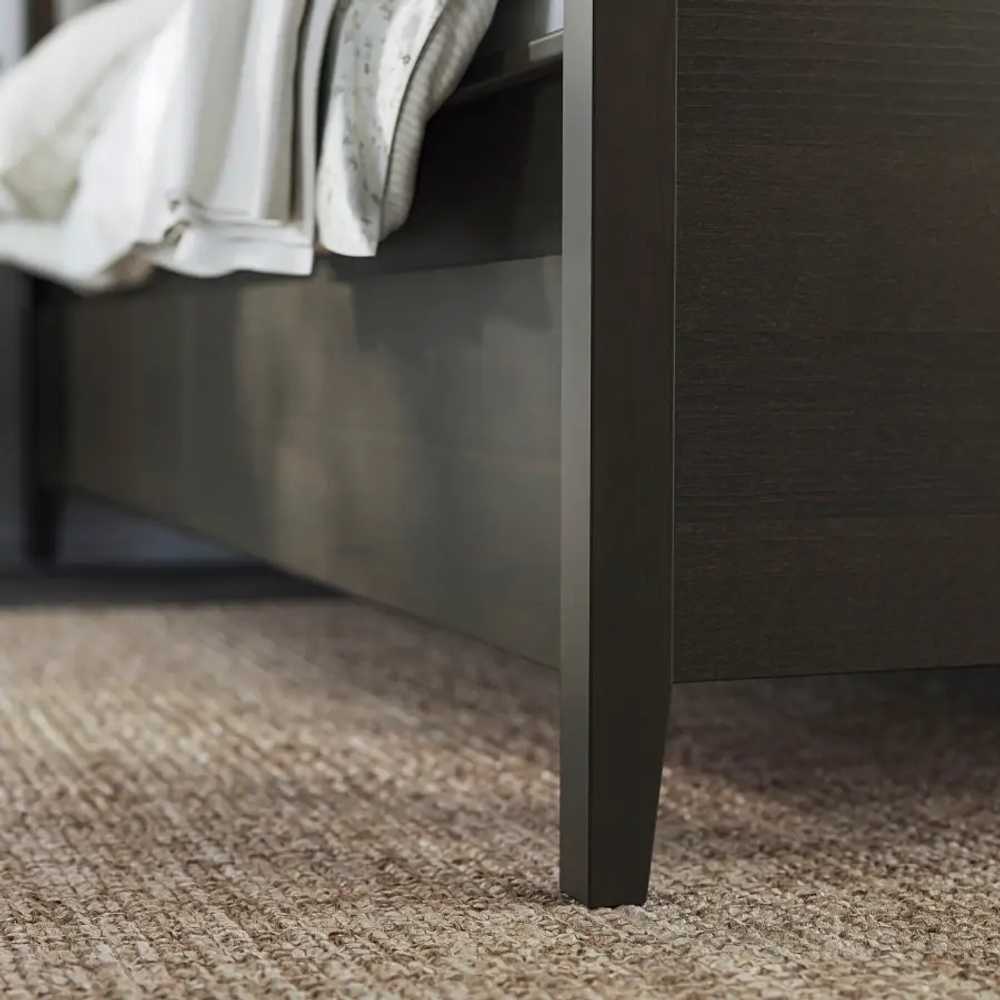 Каркас кровати с выдвижными ящиками - IKEA IDANÄS/IDANAS/LÖNSET/LONSET, 200х140 см, темно-коричневый, ИДАНЭС/ЛОНСЕТ ИКЕА
