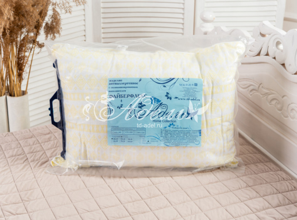 Подушка "Файберфлекс" бязь 38*58 (300г)файберфлекс,х/б кант,пакет с пл.ручкой(Н) pod00694