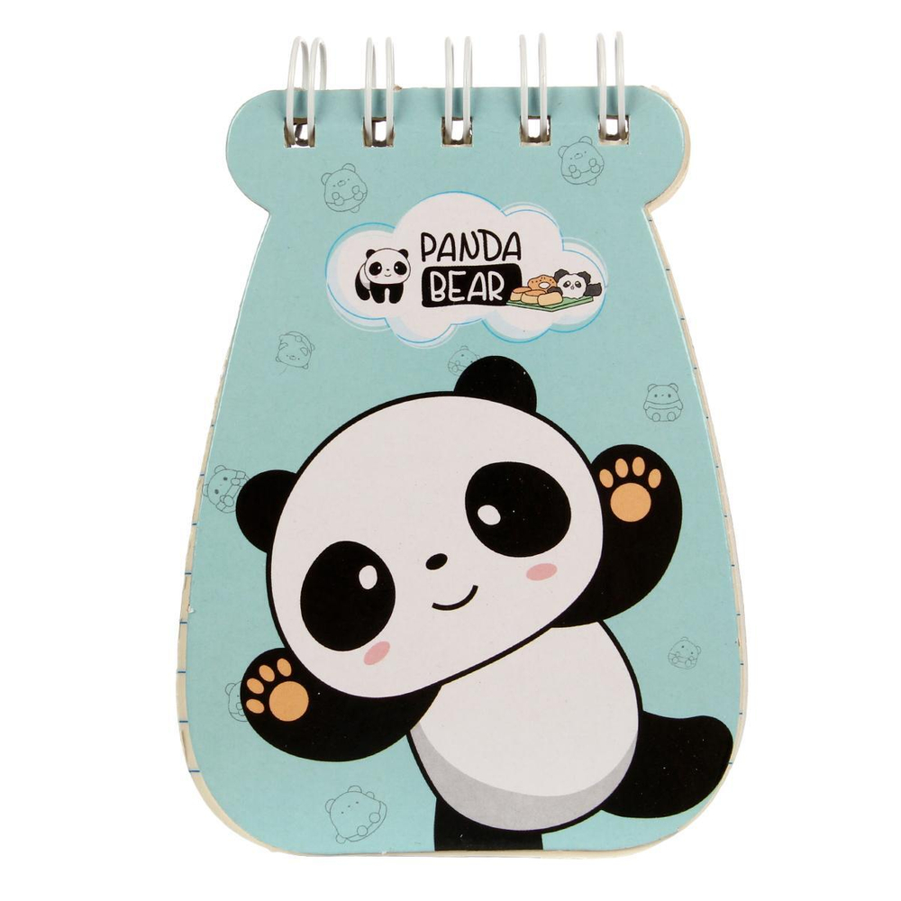 Блокнот "Панда" на спирали 9*12см 60л жесткая обложка. 3 вида микс