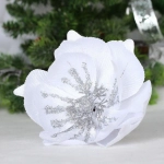 Украшение новогоднее «Пуансеттия - Ночное сияние» 25 см, Белый