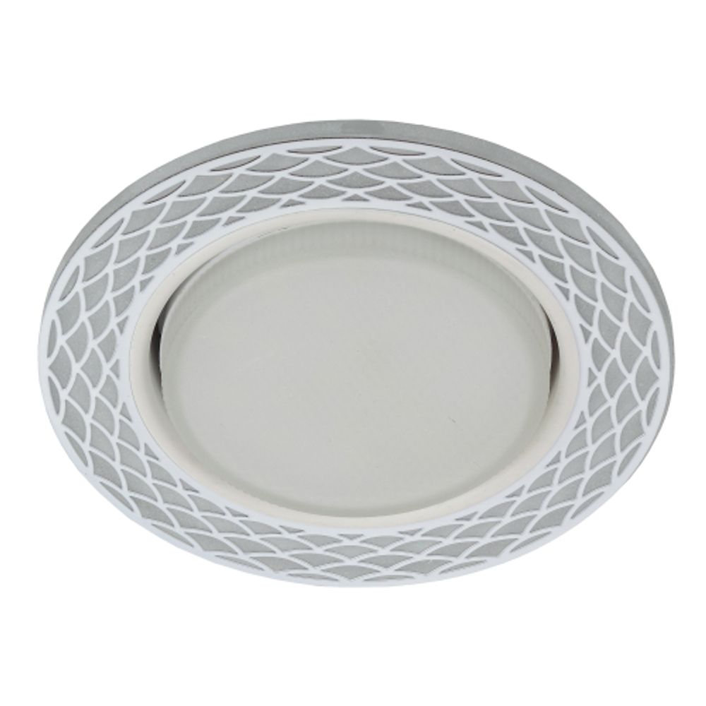 DK LD37 WH/WH Светильник ЭРА декор cо светодиодной подсветкой GX53, белый/белый | Встраиваемые LED светильники