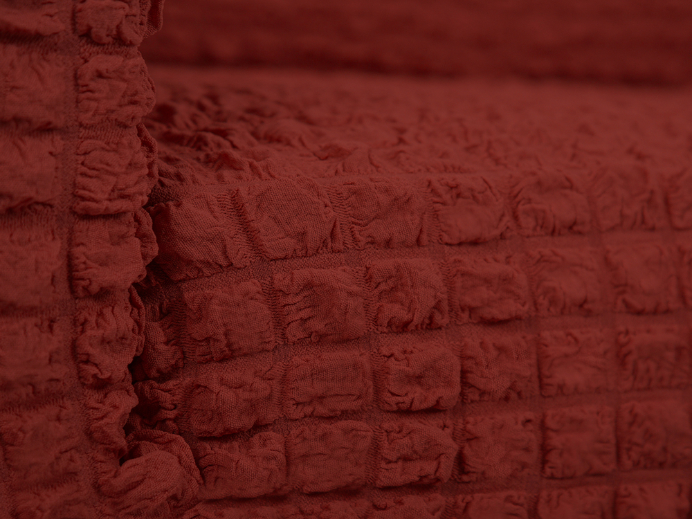 Чехол Модерн на угловой диван с выступом слева, цвет Терракот