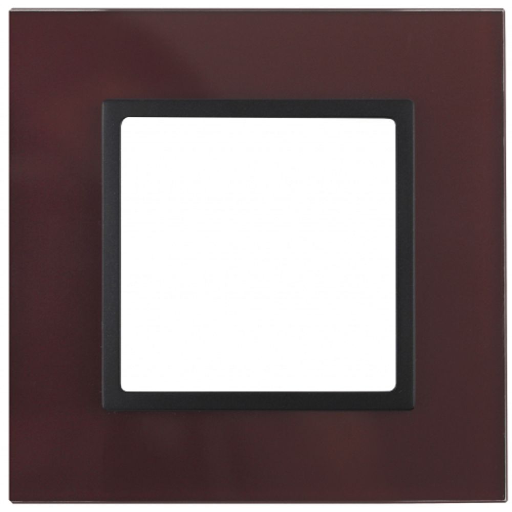 14-5101-25 ЭРА Рамка на 1 пост, стекло, Эра Elegance, бордо+антр | Розетки и выключатели