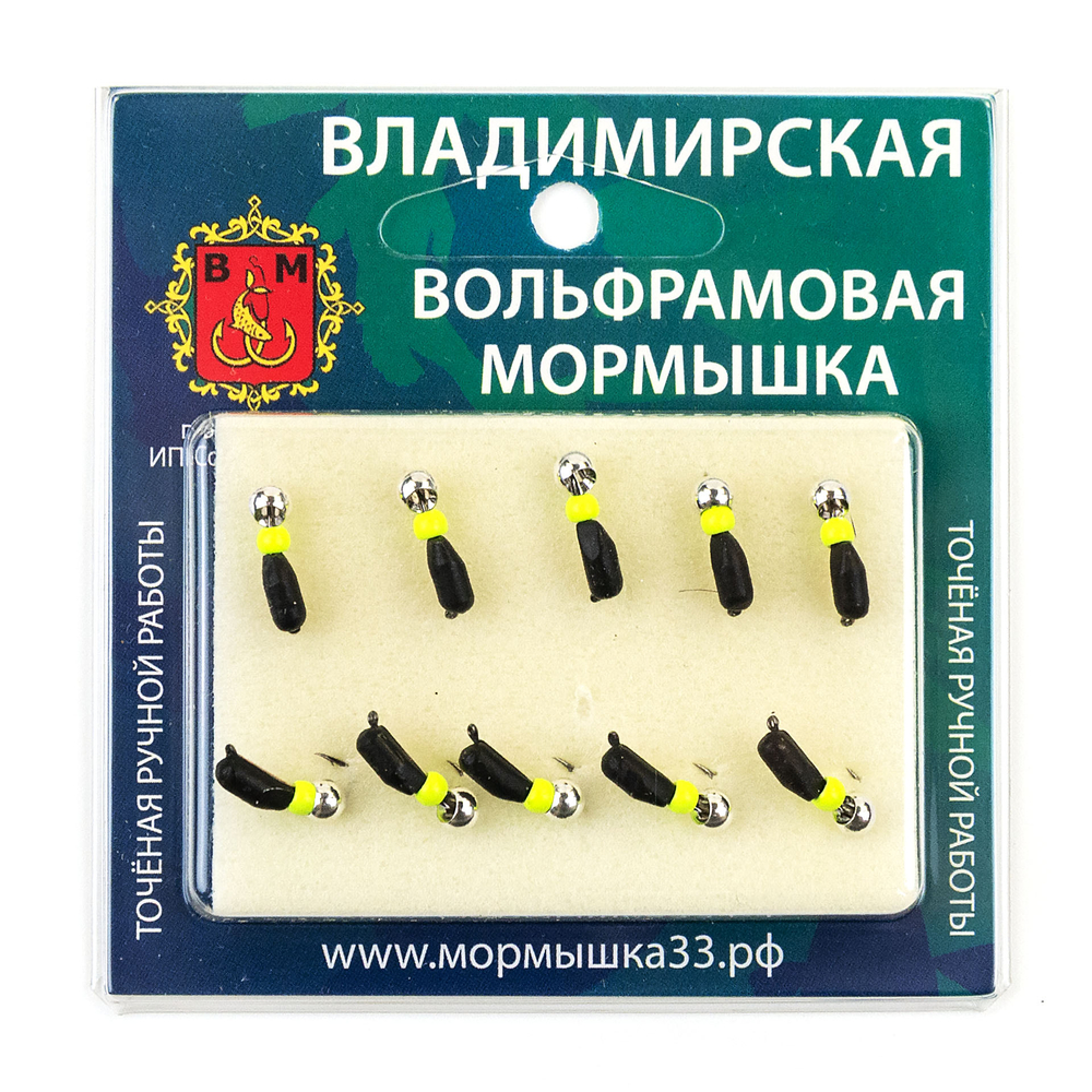 Мормышка Владимирская 616 "Гвоздик Тандем" с коронкой, 3мм, 1гр (10шт/уп)