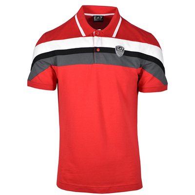 Мужское поло теннисное EA7 Man Jersey Polo Shirt - tango red