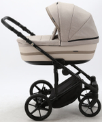 Детская коляска Adamex Rimini Deluxe 3 в 1 RI214 Т.БЕЖ.КОЖА+ЗОЛОТО.ОТДЕЛКА