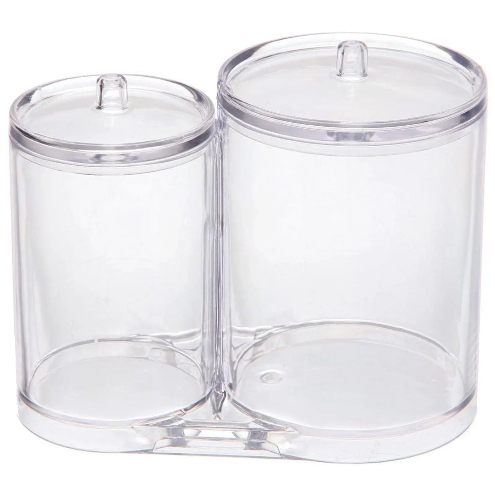 Органайзер для хранения ватных палочек и дисков»ФАНТЭНЕГРО», прозрачный, 15.3*8.6*12.5см