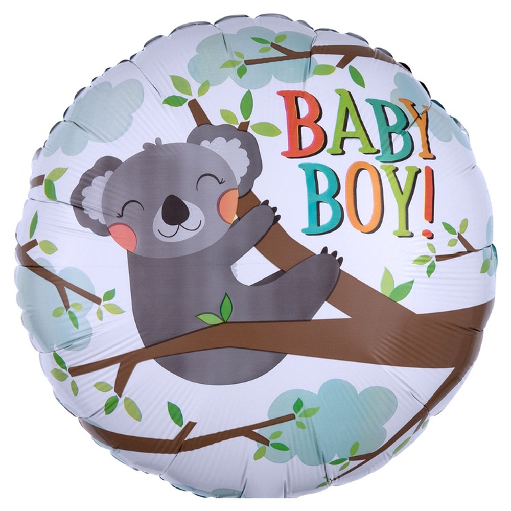 Шар Фольгированный BABY BOY Коала (Белый)