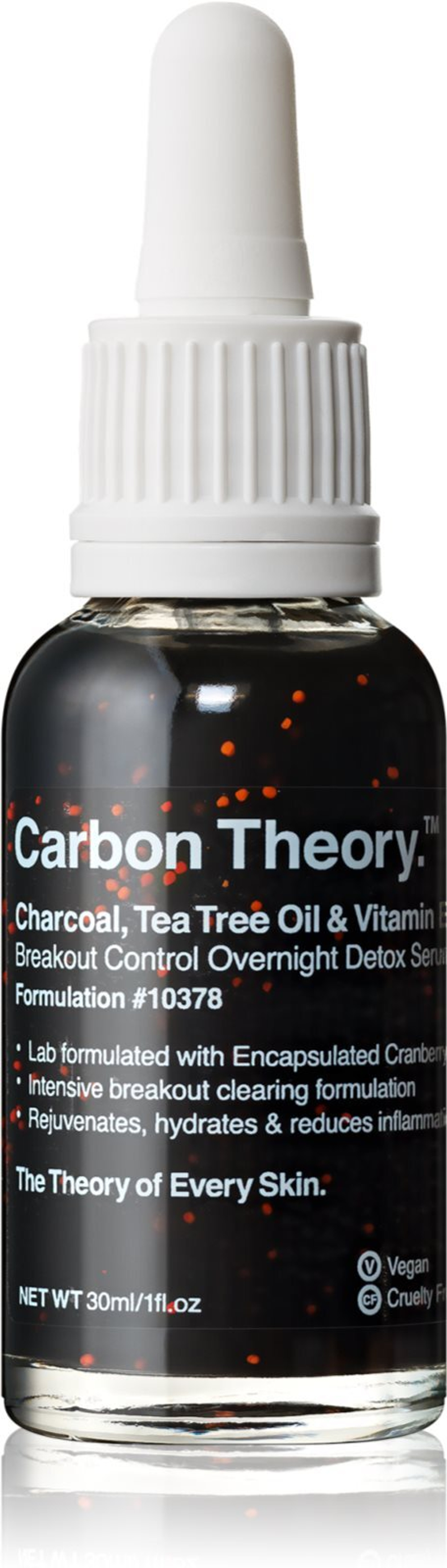 Carbon Theory Charcoal, Tea Tree Oil & Vitamin E - регенерирующая ночная сыворотка с восстанавливающим эффектом для проблемной кожи /   30  ml  / GTIN 746935352264