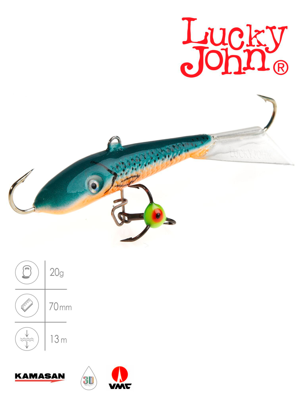 Балансир LUCKY JOHN Fin №5 (+тройник), цвет 53, арт. 71513-53