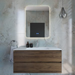 Тумба под раковину Vincea Luka 1000 подвесная, 2 выкатных ящика soft-close, C.Oak