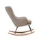 Maustin Кресло-качалка из бежевой овчины со стальной конструкцией и деревом бука