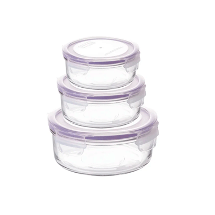 Набор контейнеров Glasslock MCCBSET-2050 Purple (2050ml,950ml,400ml; -20/+120℃; круглый)