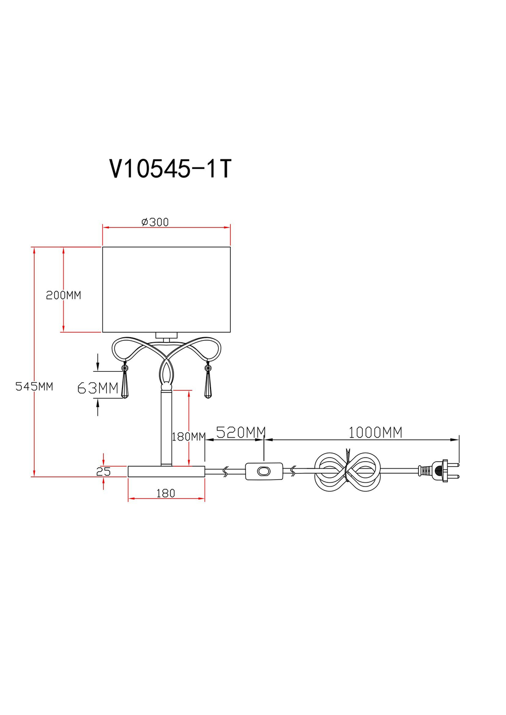 Лампа настольная Moderli V10545-1T Chilly