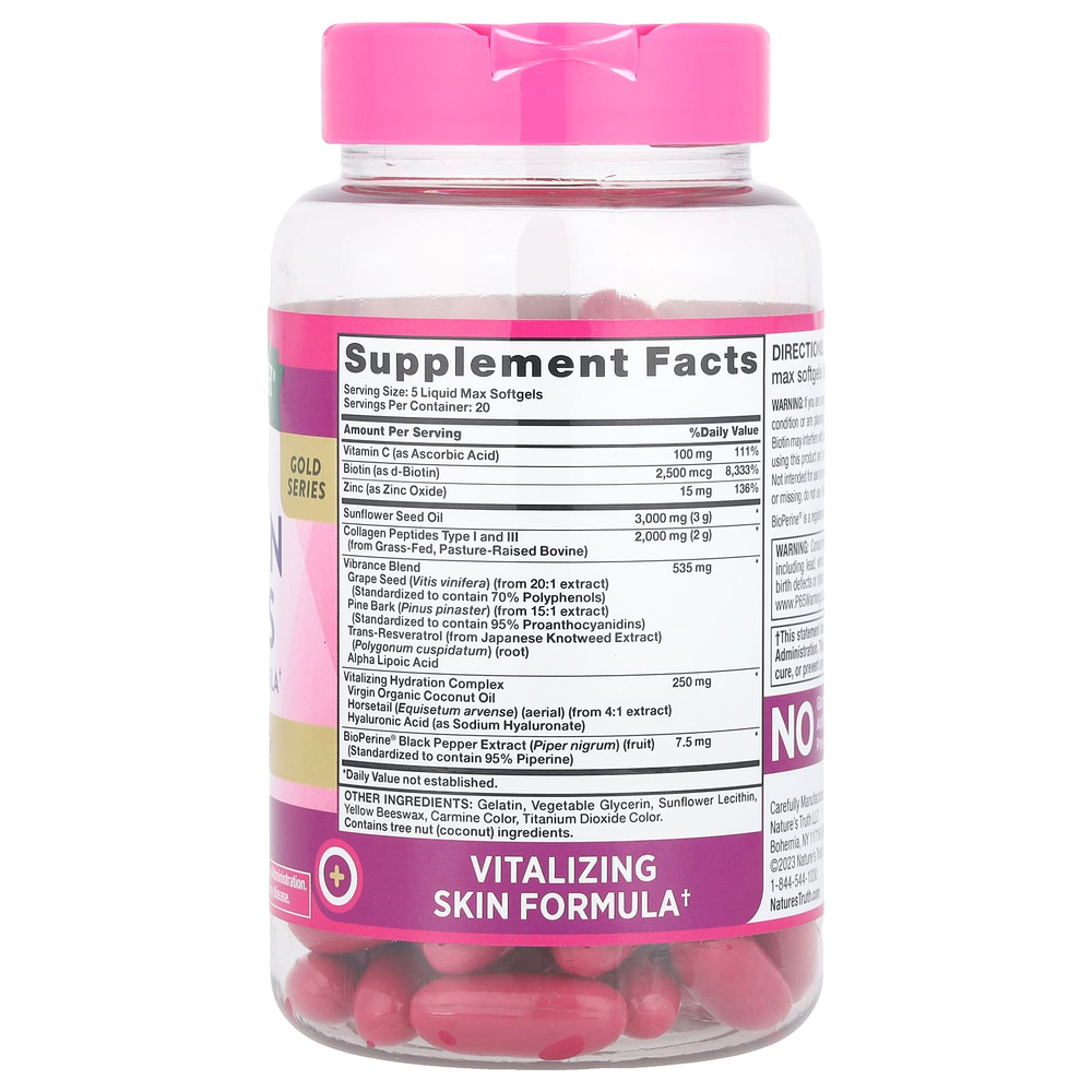 Nature's Truth, Коллагеновые пептиды, 100 капсул Liquid Max