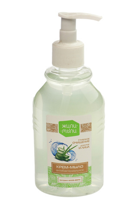 Крем-мыло жидкое Жили-мыли антибактериальное с ароматом алоэ-вера в пластиковой бутылке 300мл дозатор ООО"Жили-мыли"