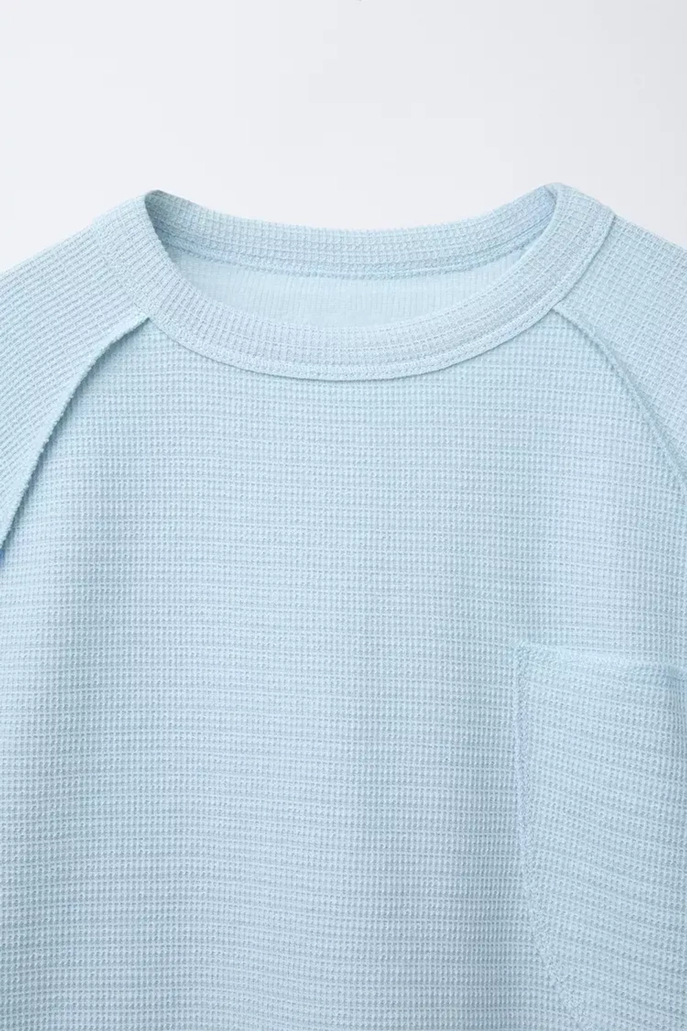 ZARA ФУТБОЛКА ИЗ РЕЛЬЕФНОЙ ТКАНИ С КАРМАНОМ, НЕБЕСНО-ГОЛУБОЙ