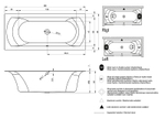 Акриловая ванна Riho LINARES R 180x80  (c тоник бортом)