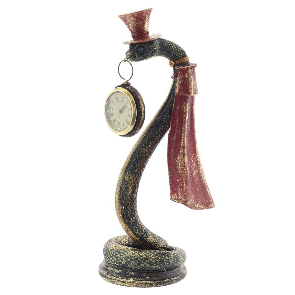 GAEM Фигурка декоративная с часами"Змея" (LR44х1 н/п), L12 W14 H35 см