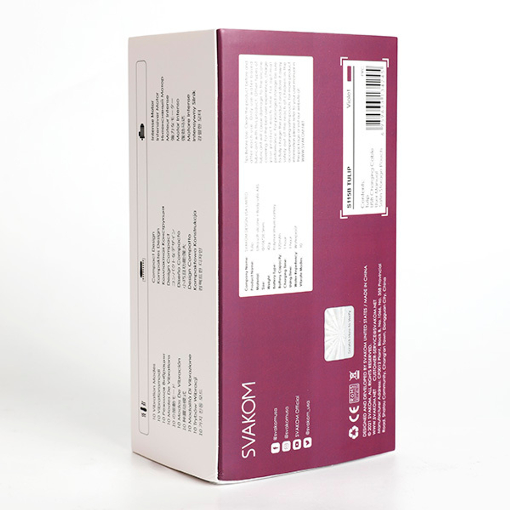 Фиолетовая вибропуля 10,6см Svakom Tulip Strong Firm Bullet Vibrator Violet S115B