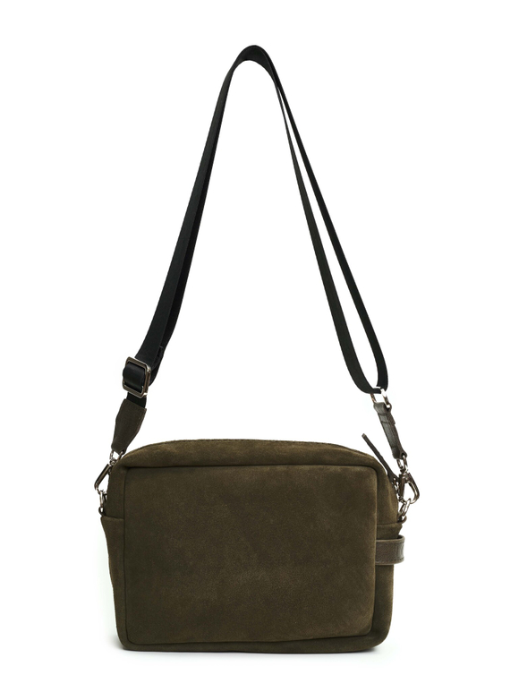 сумка прямоугольная хаки замша