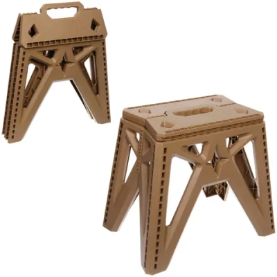 Табурет складной PL-204L, 38*27*34 см, до 100 кг, коричневый