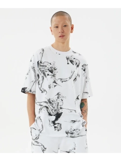 Футболка с принтом "мрамор"