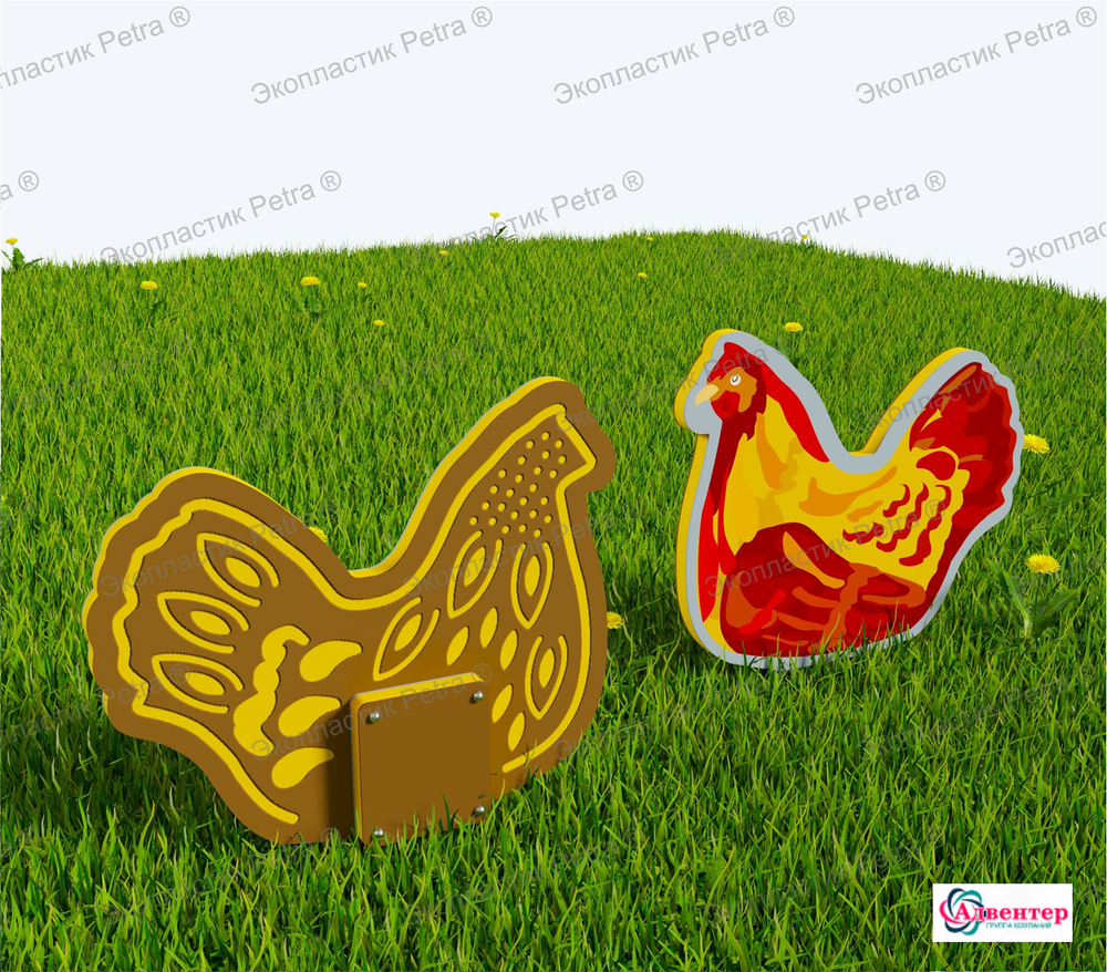 Уличный двусторонний модуль с сенсорными элементами Тактильный топиарий Животные фермы