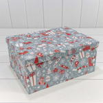 Коробка 34 х 26 х 15.3 см Набор 10 шт "Новый год" (Серый)