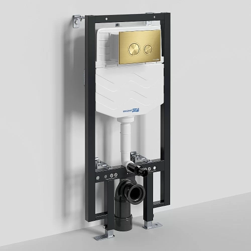 Инсталляция для унитаза WasserKraft Vils 56TLT.010.ME.MG01 с кнопкой матовое золото