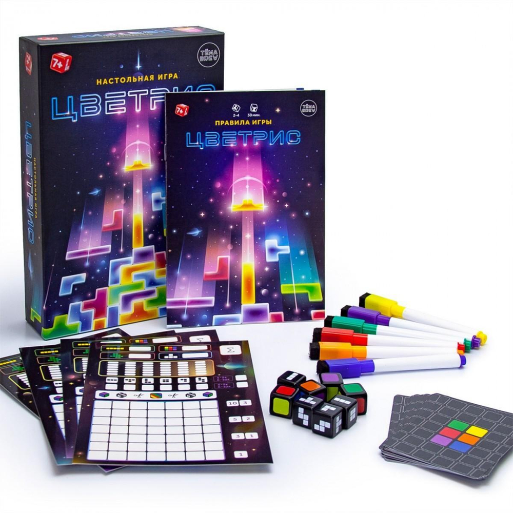 Игра настольная "Цветрис" 16 карт заданий (ND Play)